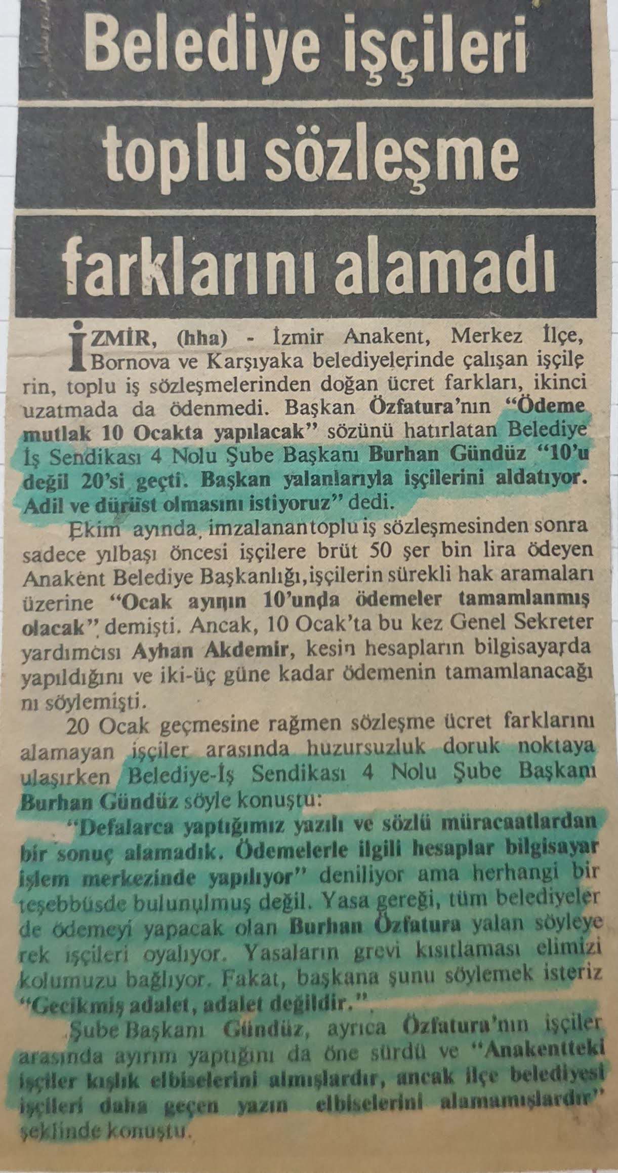 Burhan Gündüz - Gazete Haberleri